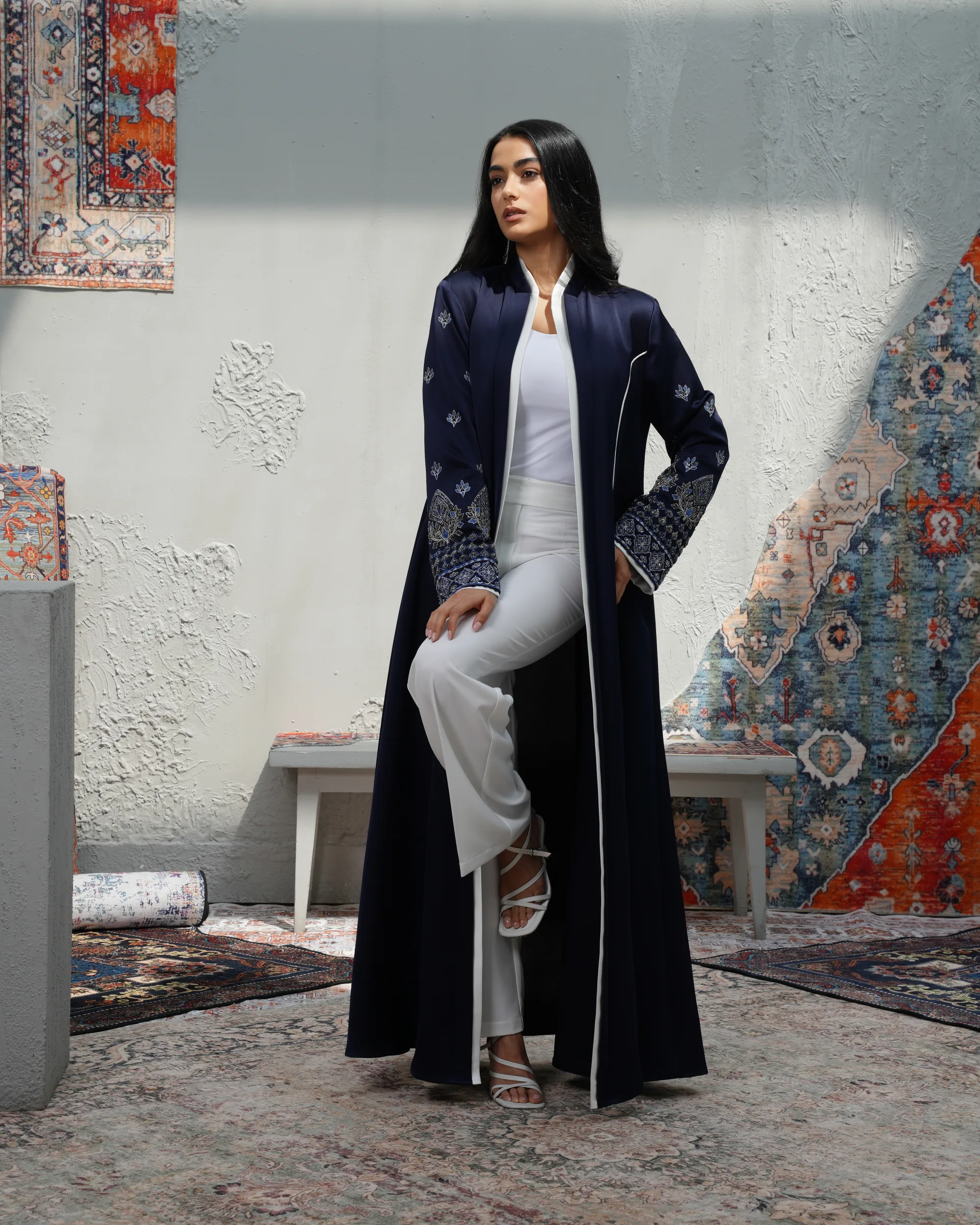 Noor Navy Blue Abaya